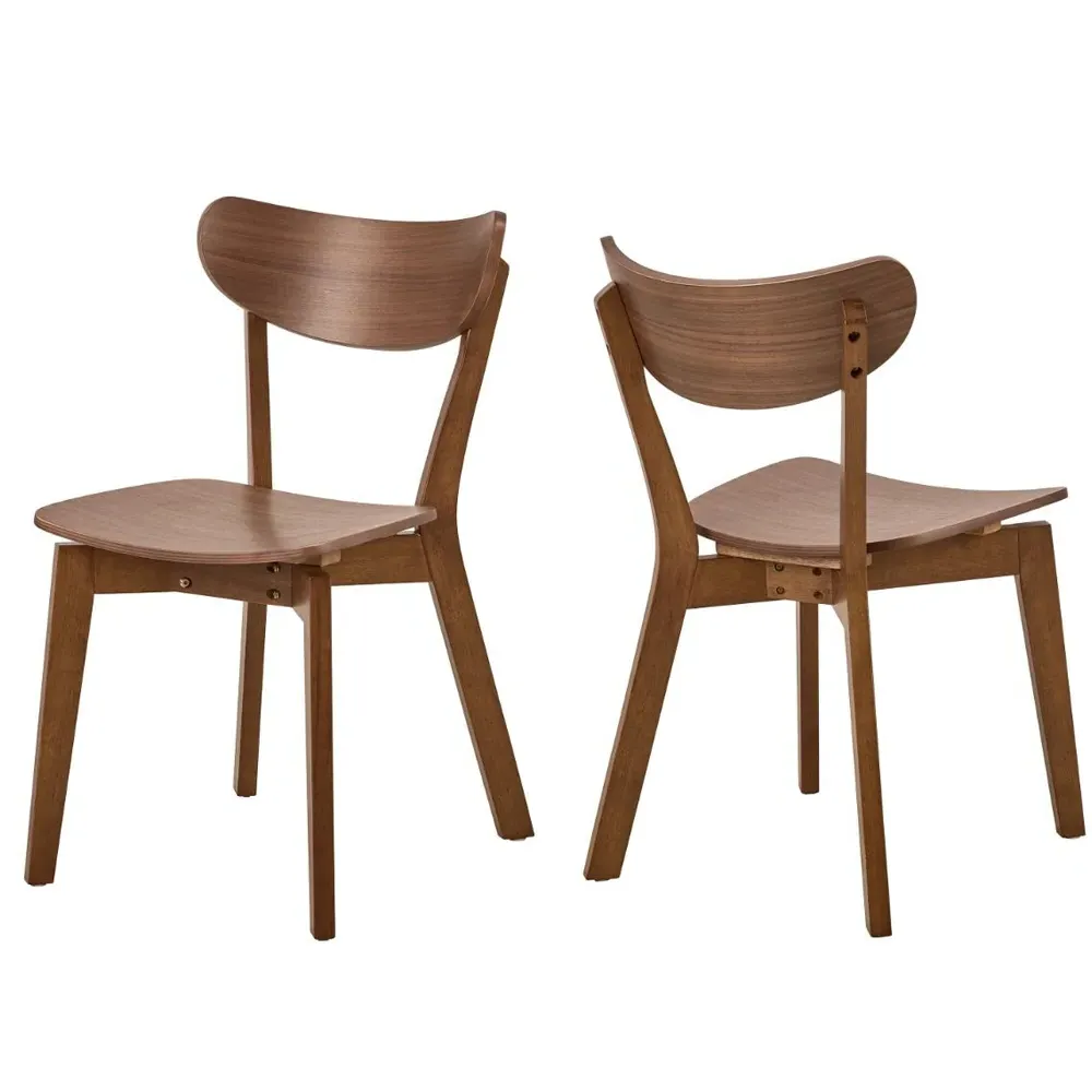 Riga Dining Chairs in Pair - Walnut, Wood product