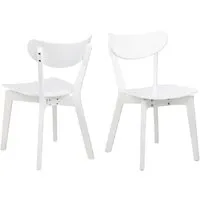 Riga Dining Chairs in Pair - White, Wood alternate view