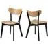 Riga Dining Chairs Pair - Oak, Black