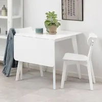 Riga Drop Lift Dining Table with 2 Chairs - White