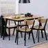 Riga Rectangular Dining Set with 4 Chairs - Black, Oak