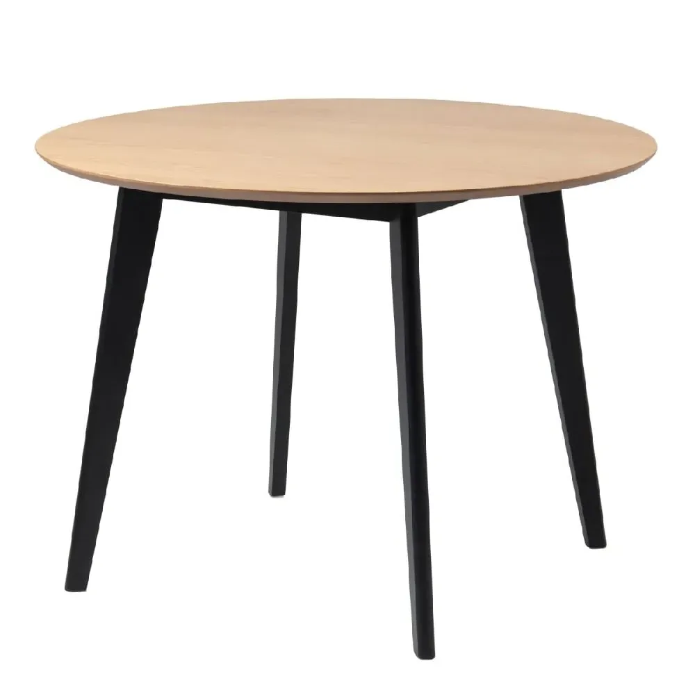 Riga Round Dining Table - Oak, Black