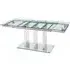 Rihanna Extendable Dining Table - Clear Glass, Chrome