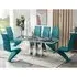 Rihanna Extendable Dining Table with 6 Demi Chairs - Teal