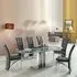 Rihanna Extendable Dining Table with 6 Ravenna Chairs - Grey