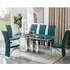Rihanna Extendable Dining Table with 6 Ravenna Chairs - Teal