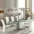 Rihanna Extendable Dining Table with 6 Ravenna Chairs - White