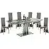 Rihanna Extendable Dining Table with 6 Romeo Chairs - Grey