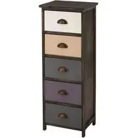 Riley 5-Drawer Chest of Drawers - Multicolour, Paulownia Wood