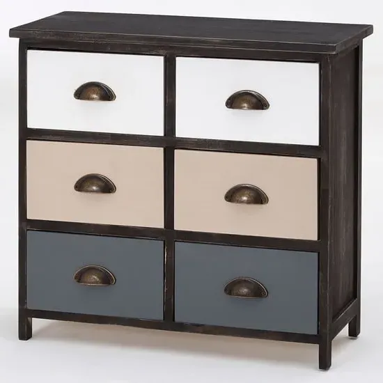 Riley 6-Drawer Chest of Drawers - Multicolour, Paulownia Wood image