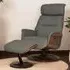 Rimbey Recliner Chair with Stool - Brown, Faux Leather