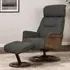 Rimbey Recliner Chair with Stool - Charcoal, Faux Leather