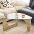 Rimdoc Coffee Table - Clear Glass, Oak