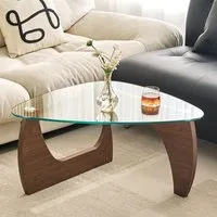 Rimdoc Coffee Table - Clear Glass, Walnut
