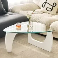 Rimdoc Coffee Table - Clear Glass, White High Gloss