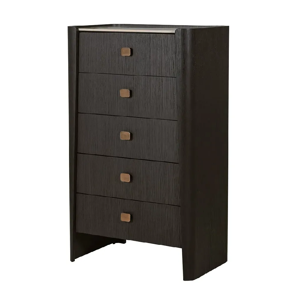 Rimouski 5-Drawer Chest - Ebony Brown, Wood