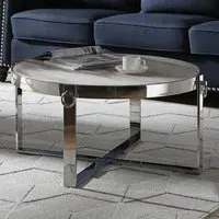 Ringgold Square Coffee Table - Silver, Marble