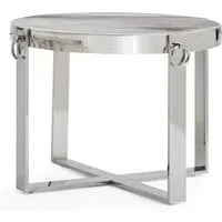Ringgold Square End Table - Silver, Marble