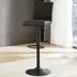 Ripple Height-Adjustable Bar Stool - Black, Faux Leather