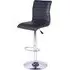 Ripple Height-Adjustable Bar Stool - Black, Faux Leather