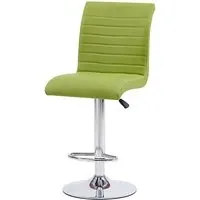 Ripple Height-Adjustable Bar Stool - Green, Faux Leather