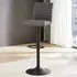 Ripple Height-Adjustable Bar Stool - Grey, Faux Leather