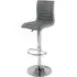 Ripple Height-Adjustable Bar Stool - Grey, Faux Leather