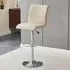 Ripple Height-Adjustable Bar Stool - Taupe, Faux Leather