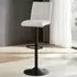 Ripple Height-Adjustable Bar Stool - White, Faux Leather