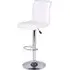Ripple Height-Adjustable Bar Stool - White, Faux Leather