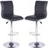 Ripple Height-Adjustable Bar Stools - Black, Faux Leather