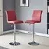 Ripple Height-Adjustable Bar Stools with Chrome Base - Bordeaux