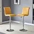 Ripple Height-Adjustable Bar Stools with Chrome Base - Curry