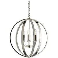 Ritz 3 Light Ceiling Pendant - Bright Nickel