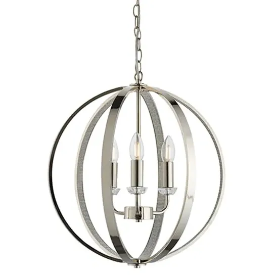 Ritz 3 Light Ceiling Pendant - Bright Nickel image