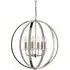 Ritz 6 Light Ceiling Pendant - Bright Nickel, Steel