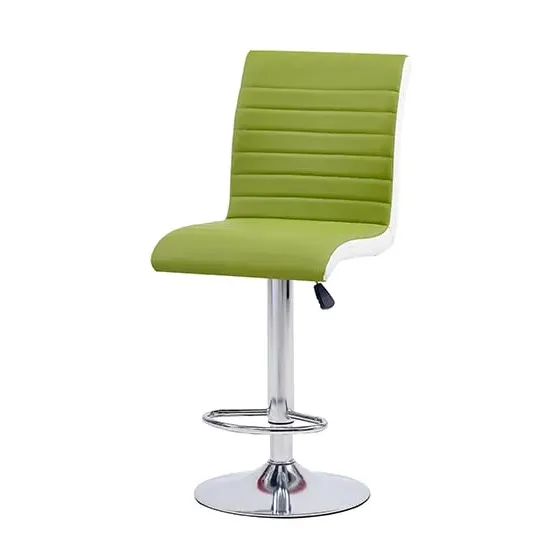 Ritz Height-Adjustable Bar Stool - Lime Green, Faux Leather image