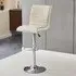 Ritz Height-Adjustable Bar Stool - Taupe, Faux Leather