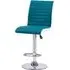 Ritz Height-Adjustable Bar Stool - Teal, Faux Leather