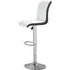 Ritz Height-Adjustable Bar Stool - White, Faux Leather