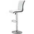 Ritz Height-Adjustable Bar Stool - White, Faux Leather