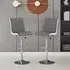 Ritz Height-Adjustable Bar Stools - Grey, Faux Leather