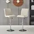 Ritz Height-Adjustable Bar Stools - Taupe, Faux Leather