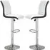 Ritz Height-Adjustable Bar Stools - White, Faux Leather