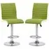Ritz Height-Adjustable Bar Stools with Gas-Lift - Green, Faux Leather