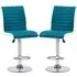 Ritz Height-Adjustable Bar Stools with Gas-Lift - Teal, Faux Leather
