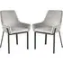 Riva Dining Chairs in Pair - Grey, Velvet