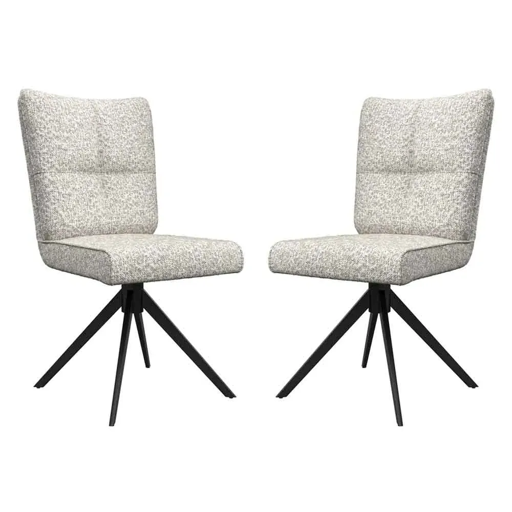 Rivano Armless Dining Chair (Pair) - Ivory, Fabric product