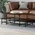 Rivas Coffee Table with Shelf - Brown Oak