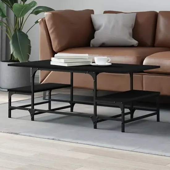 Rivas Coffee Table with Storage - Black